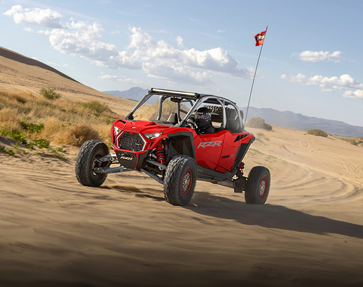 View accessories from the RZR Pro R Desert Package.