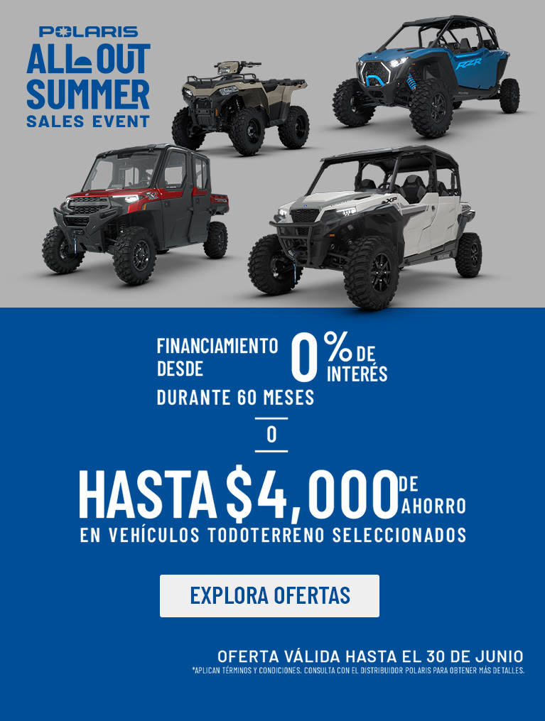 Polaris Off Road All Out Summer Sales Event - Up to $4000* off on select 2026 Polaris Off-Road Vehicles. Offers end 6/30