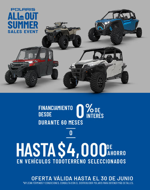 Polaris Off Road All Out Summer Sales Event - Up to $4000* off on select 2026 Polaris Off-Road Vehicles. Offers end 6/30.