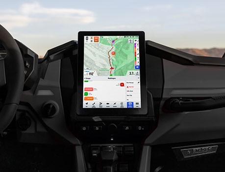 RIDE COMMAND touch screen in a Polaris side-by-side.