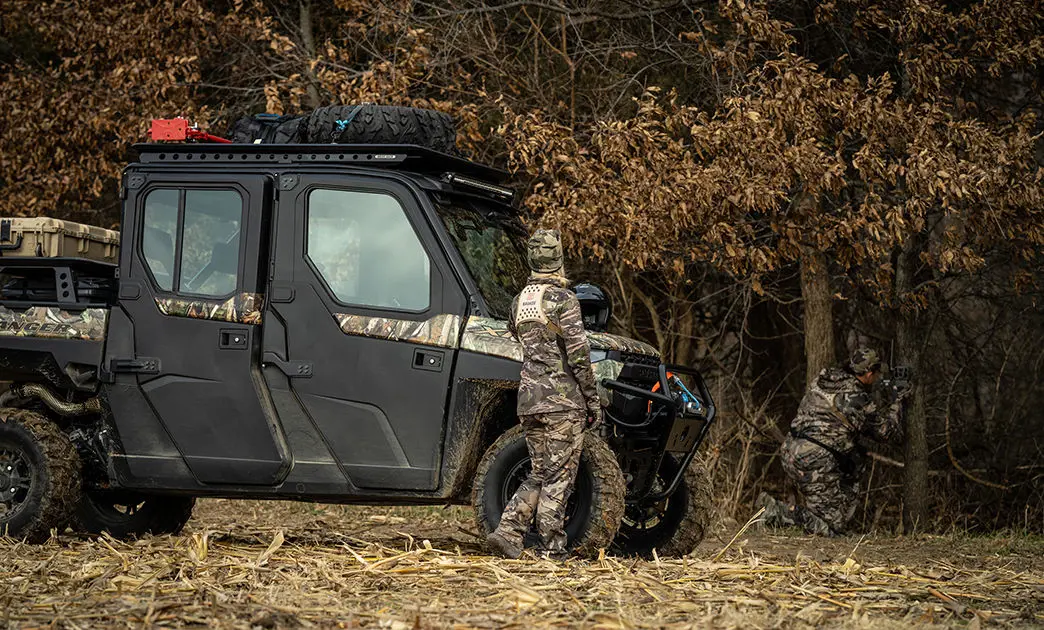 Two owners of a ranger CREW 570 with poly front and rear doors hunting