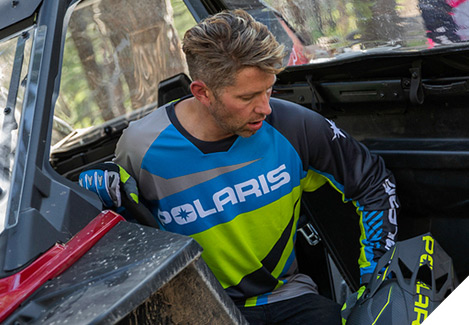 Rider with Polaris Accessories in Polaris RZR PRO