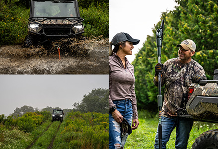 a collage of images showcasing the Ranger hunting vehicle