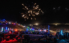 fireworks above Camp RZR at night