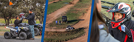 Collage of Polaris Off-Road Youth Vehicles in action