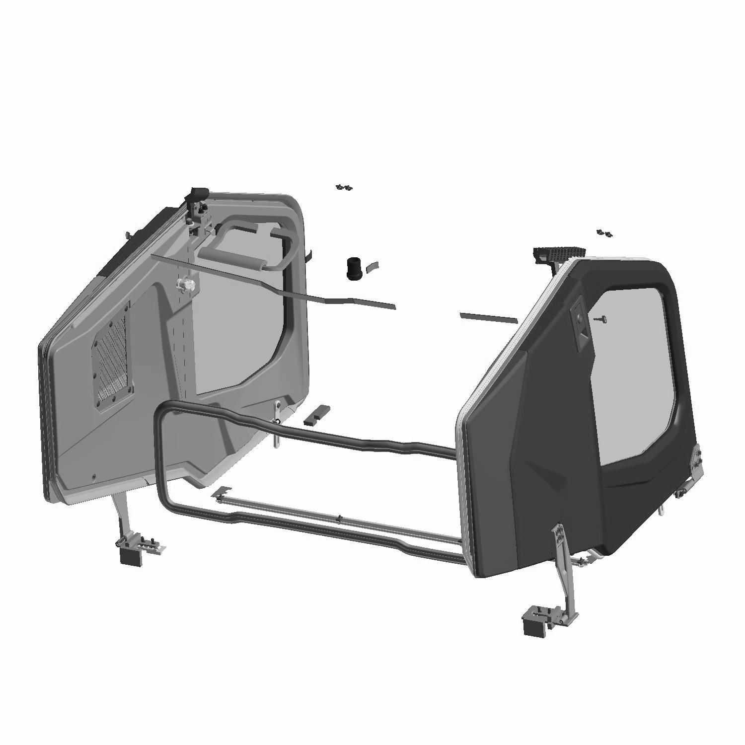 Manual Crank Window Doors for RANGER SP 570 & CREW, Front