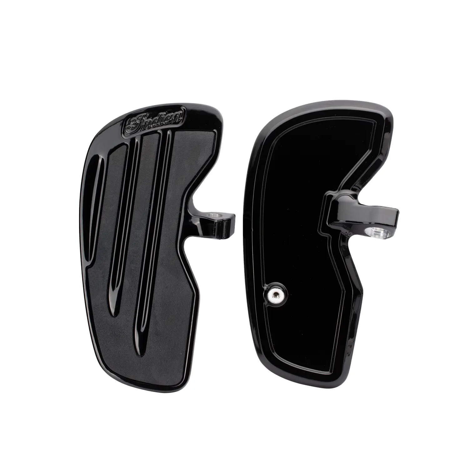 Rider Floorboards with Inlays in Gloss Black, Pair | Indian