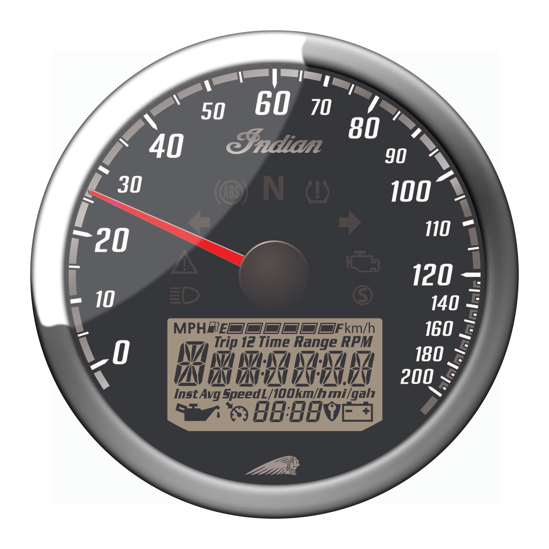Speedometer Dial, Black | Indian Motorcycle
