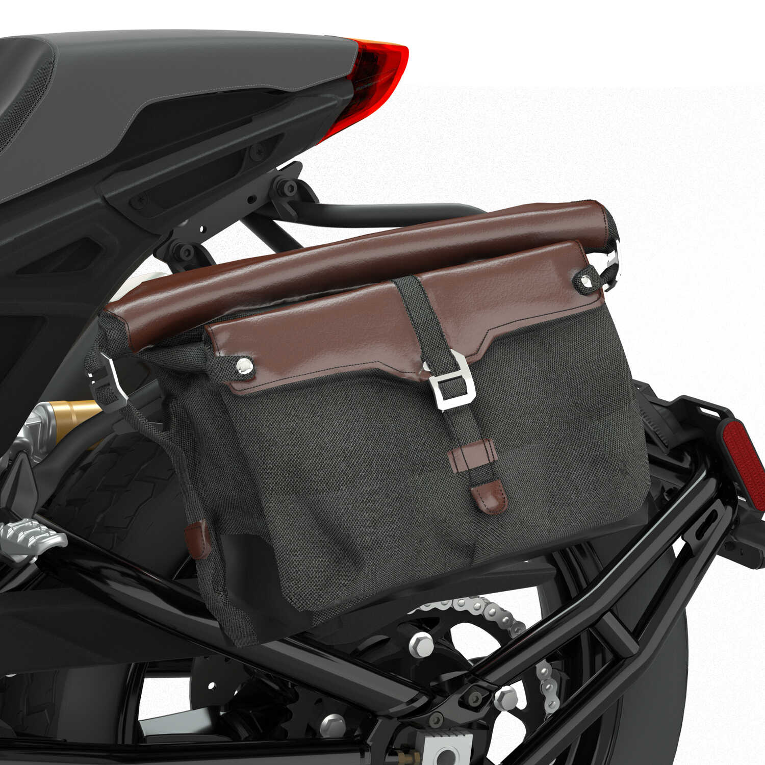 All-Weather Vinyl Messenger Bag with Shoulder Strap, Black