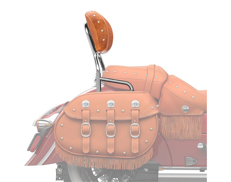 Steel 12 in. Quick Release Passenger Backrest, Chrome | Indian