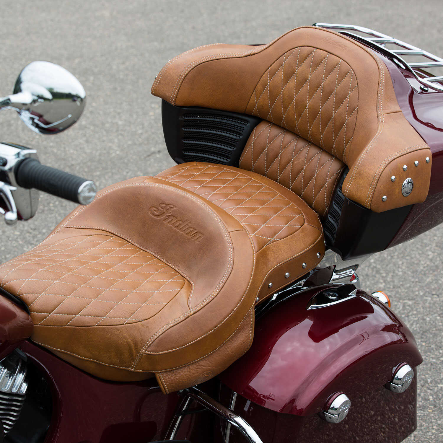 Genuine Leather Extended Reach Heated Seat Indian Motorcycle