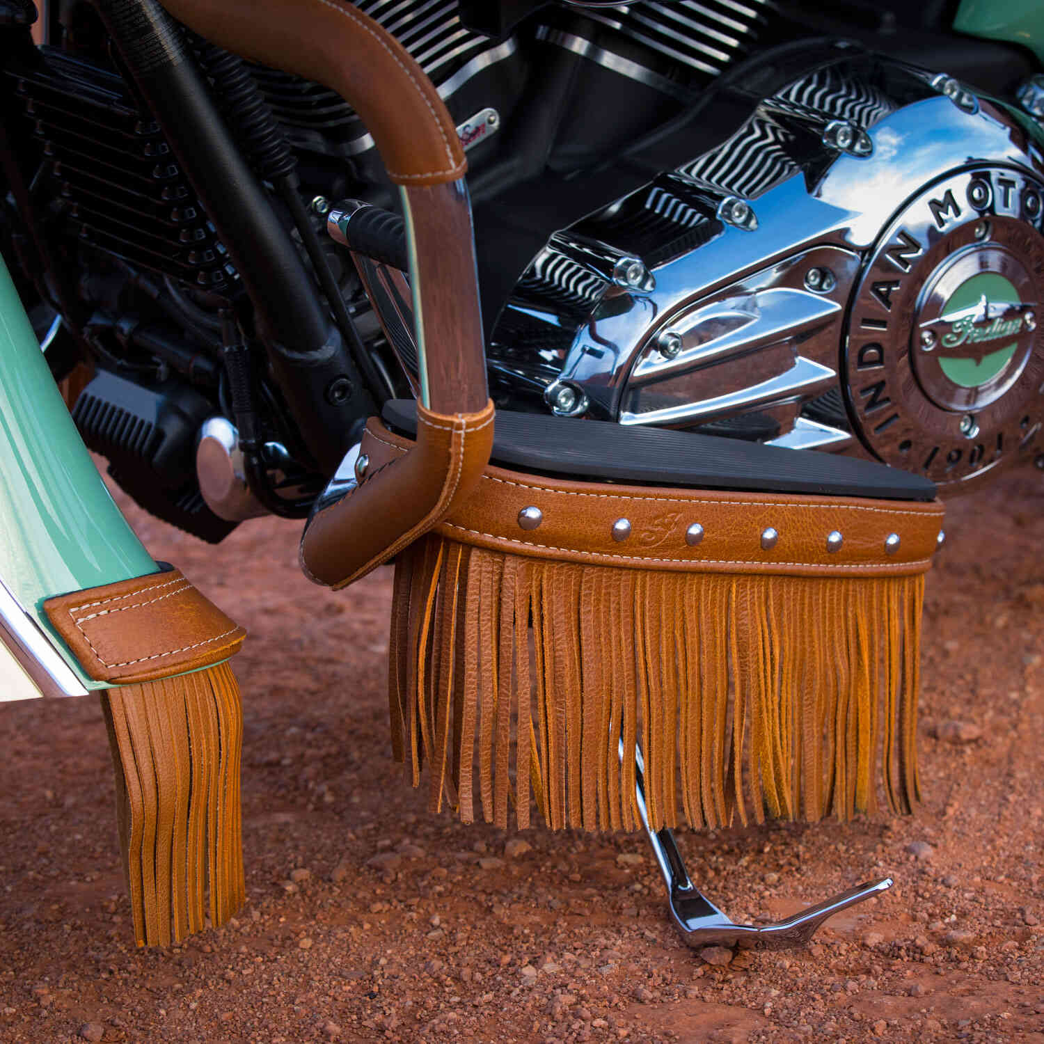 Genuine Leather Floorboard Trim with Fringe, Pair | Indian Motorcycle