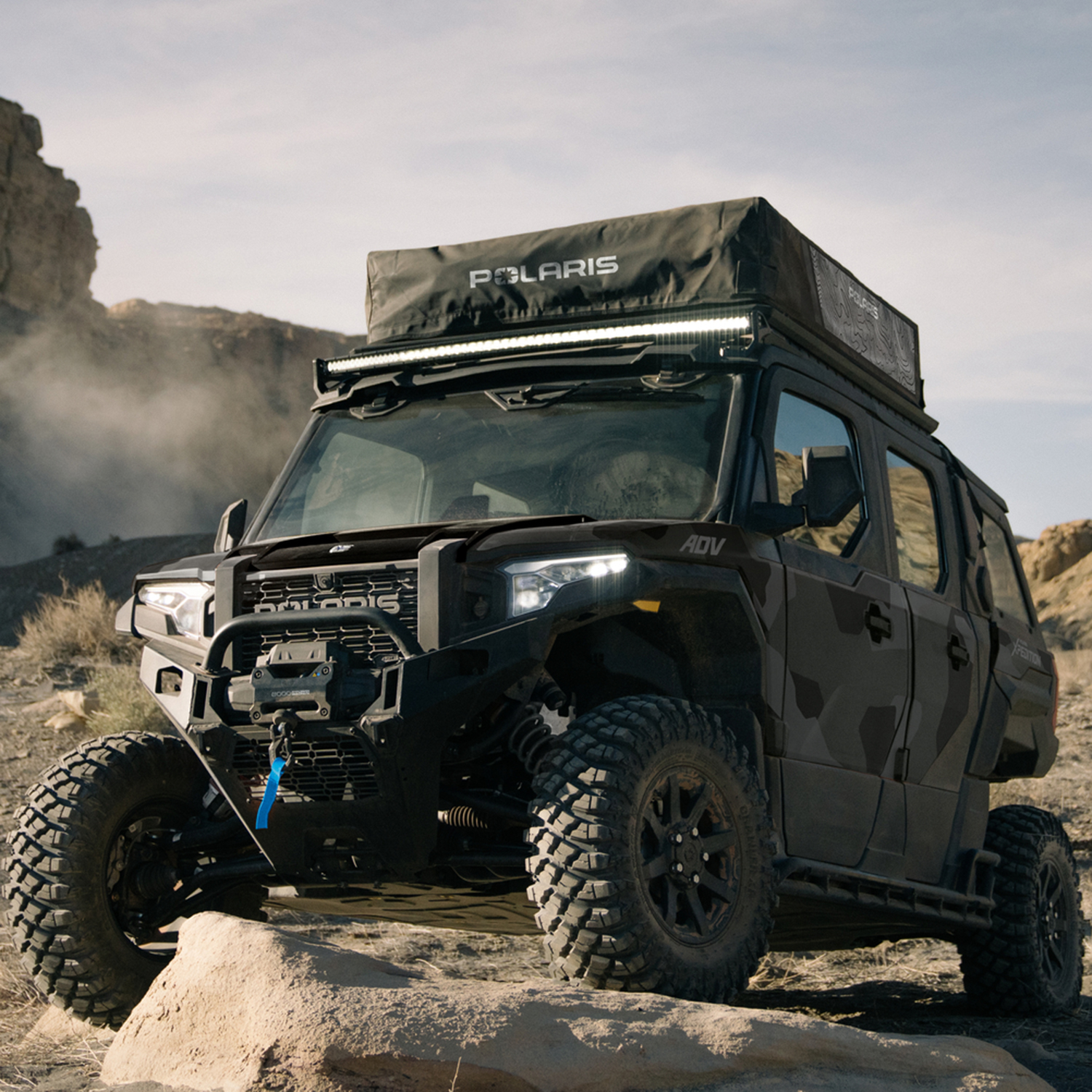 Pro Series High Mounted 6,000 LB Winch Kit with Synthetic Rope for