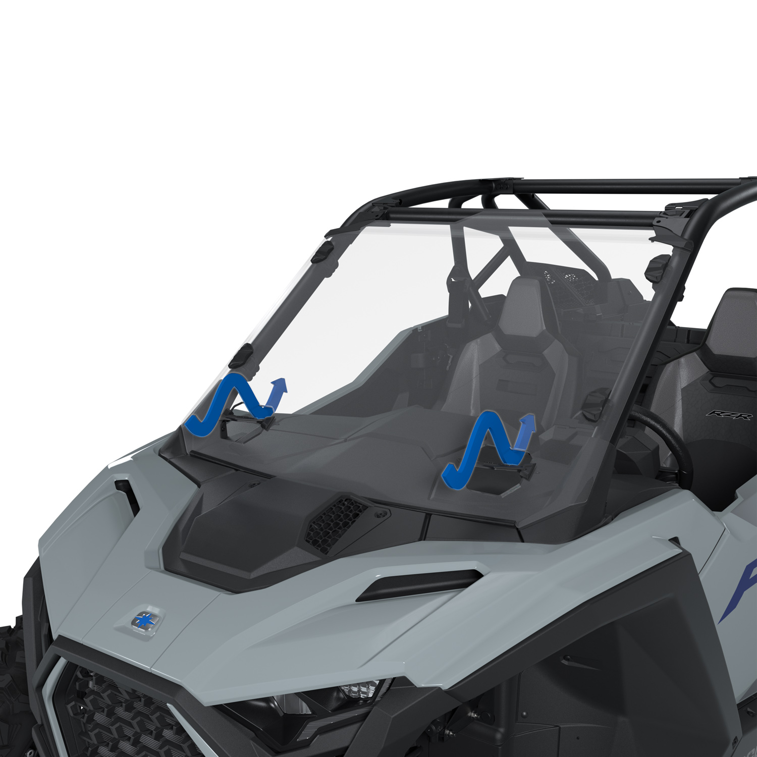 Lock & Ride Full Vented Front Windshield, Hard Coat Polycarbonate