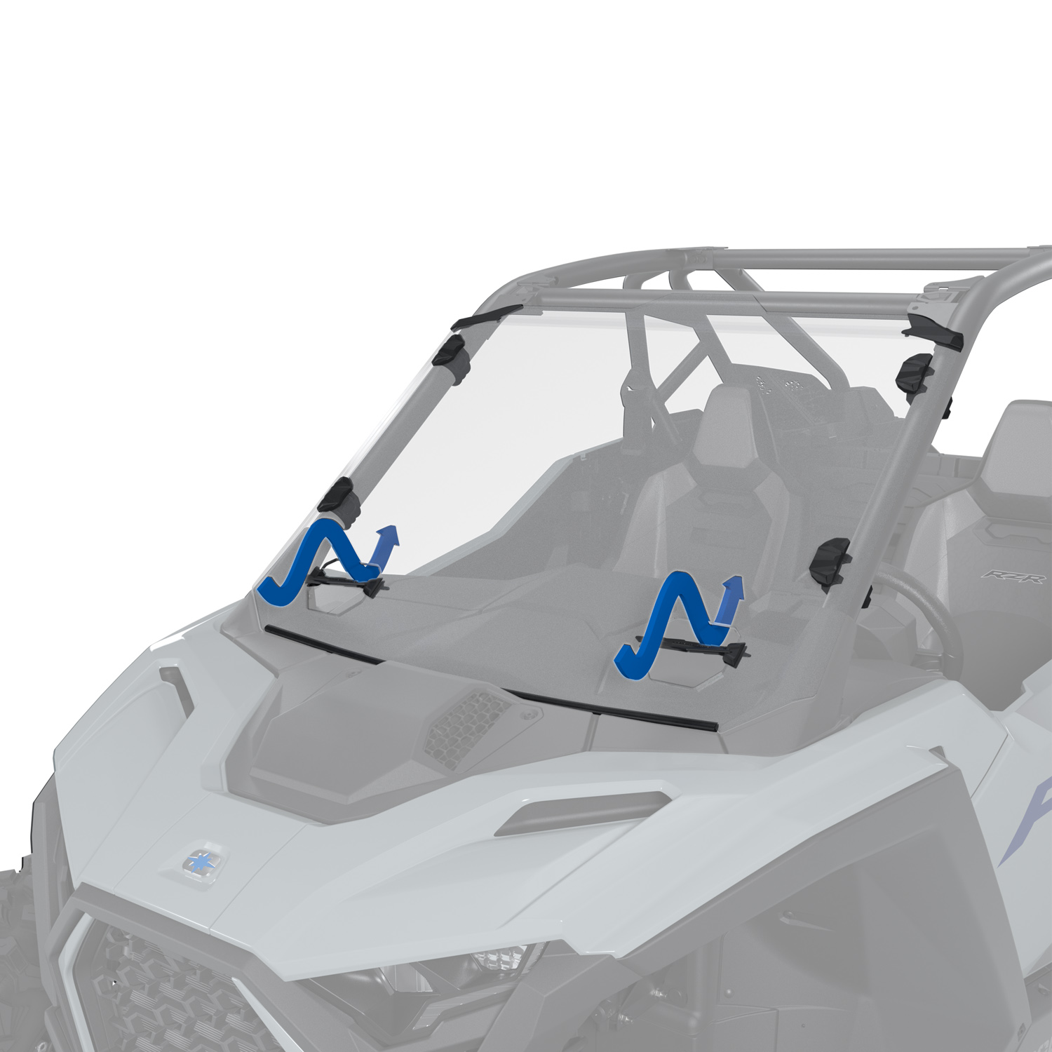 Lock & Ride Full Vented Front Windshield, Hard Coat Polycarbonate