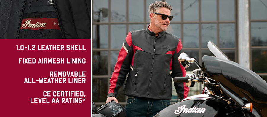 〈新品〉Indian Motorcycle 【M】革 フリーウェイ・ジャケット Men's Ravine Jacket, Black | Indian Motorcycle