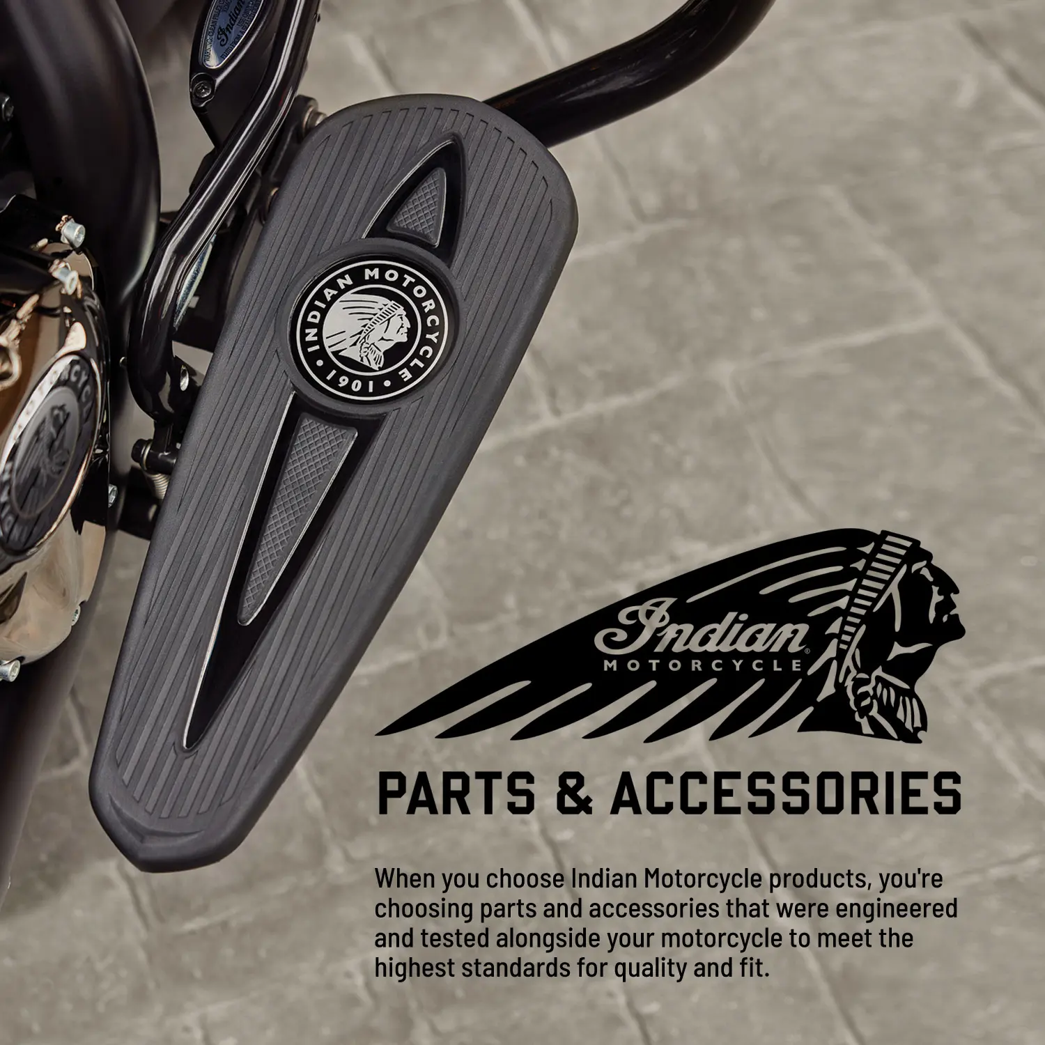 Repose-pieds Arrière Passager TCMT Pour Indian Scout (2015-2024) - Gris