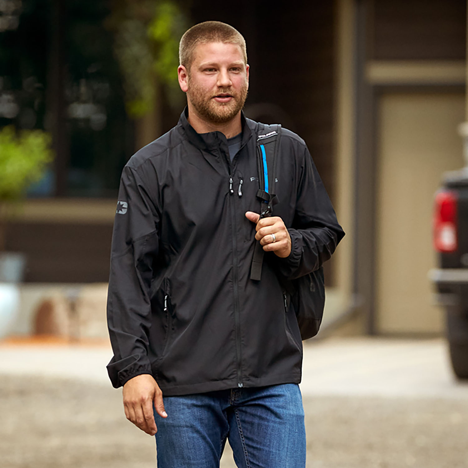 Men's Windbreaker Jacket, Black | Polaris