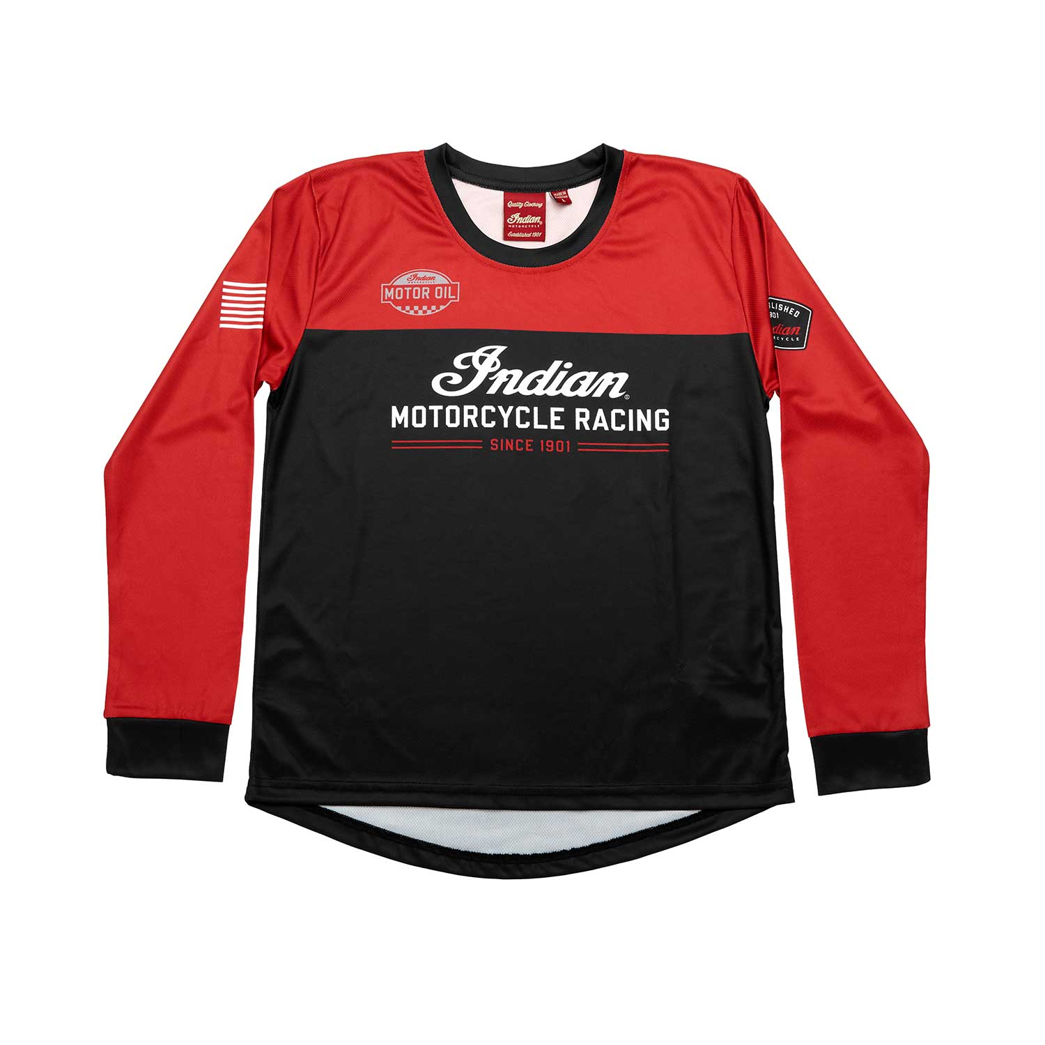 Youth eFTR Racing Long Sleeve T Shirt Red Black Indian Motorcycle