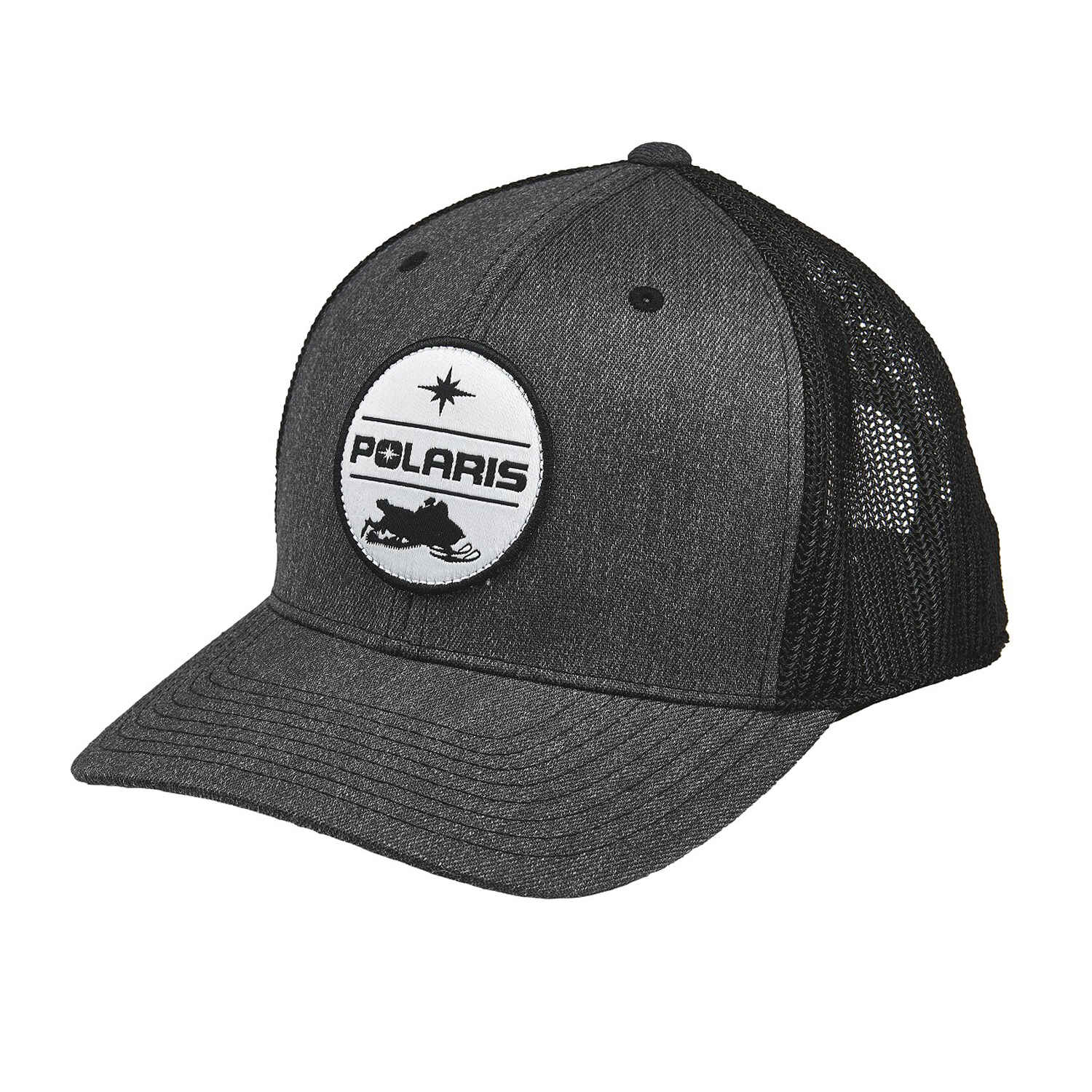 Men's Adjustable Mesh Snapback Hat with Polaris® Snow Patch, Gray/Black ...
