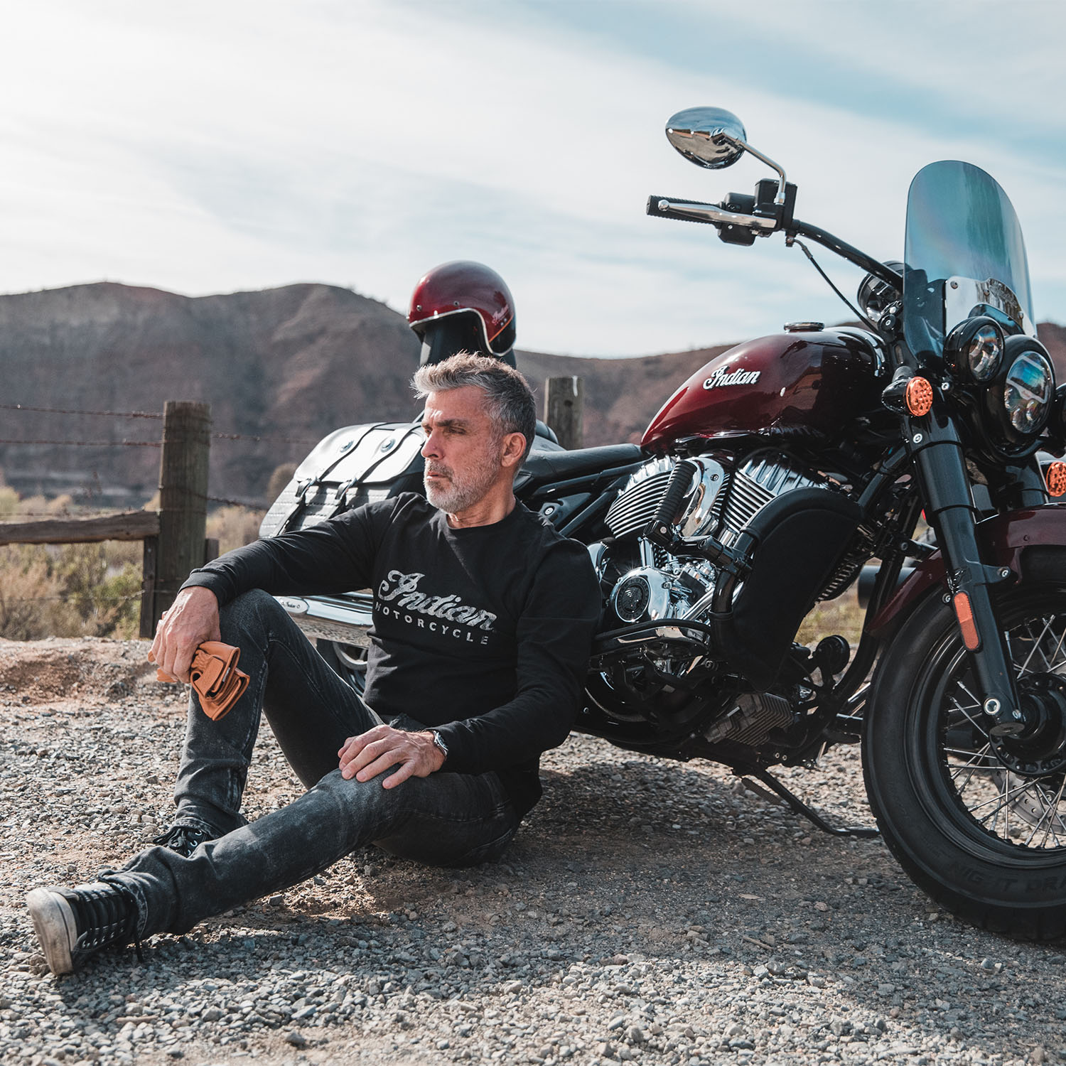 Indian Motorcycle ブラックレザーシャツ 38 Men's Lambeth Jacket, Black | Indian Motorcycle