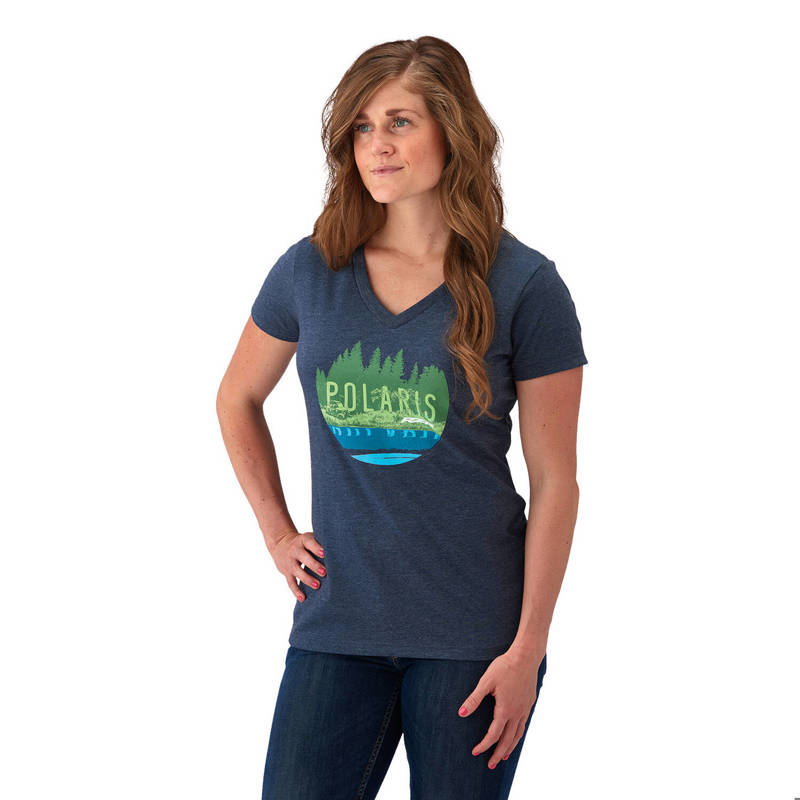 Women’s V-Neck Trail Graphic T-Shirt with Polaris® Logo | Polaris RZR