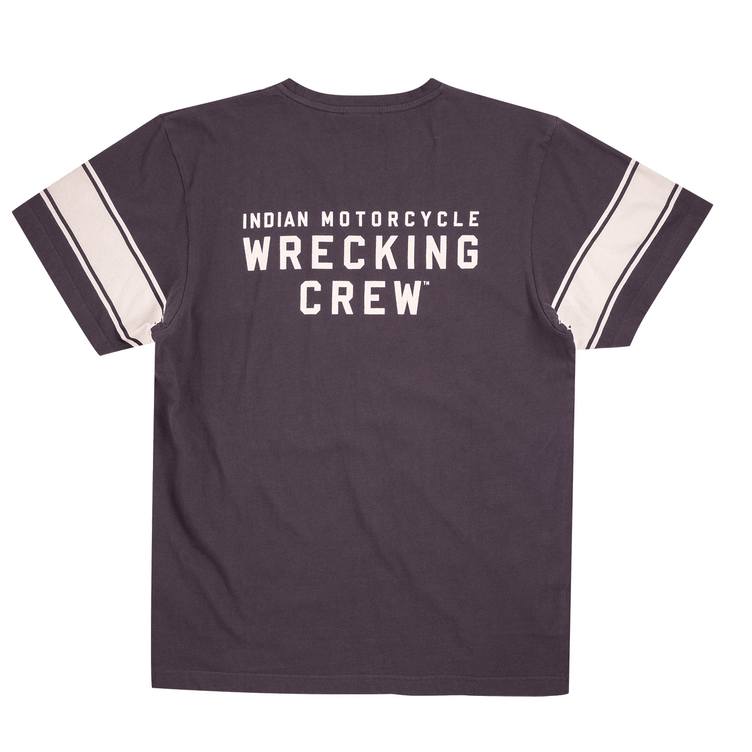Indian Motorcycle Men's Long-Sleeve Wrecking Crew T-Shirt with Stripe Gray 