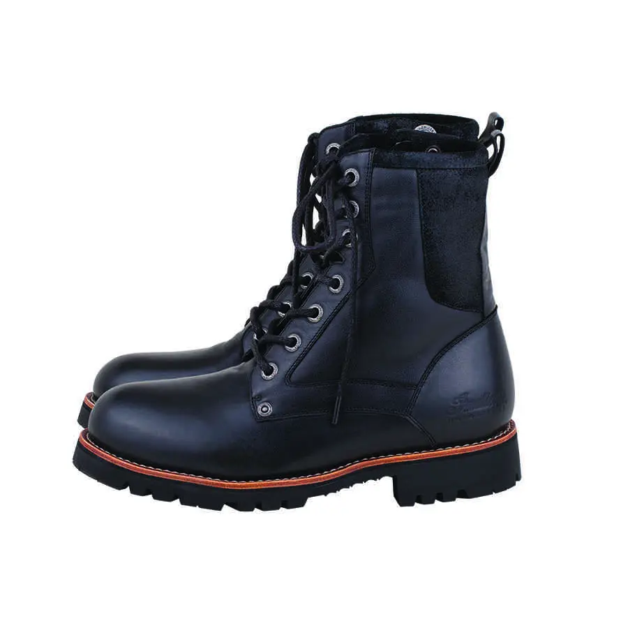 Bryant Black Steel Toe Boots With Side Zipper Men's Leather