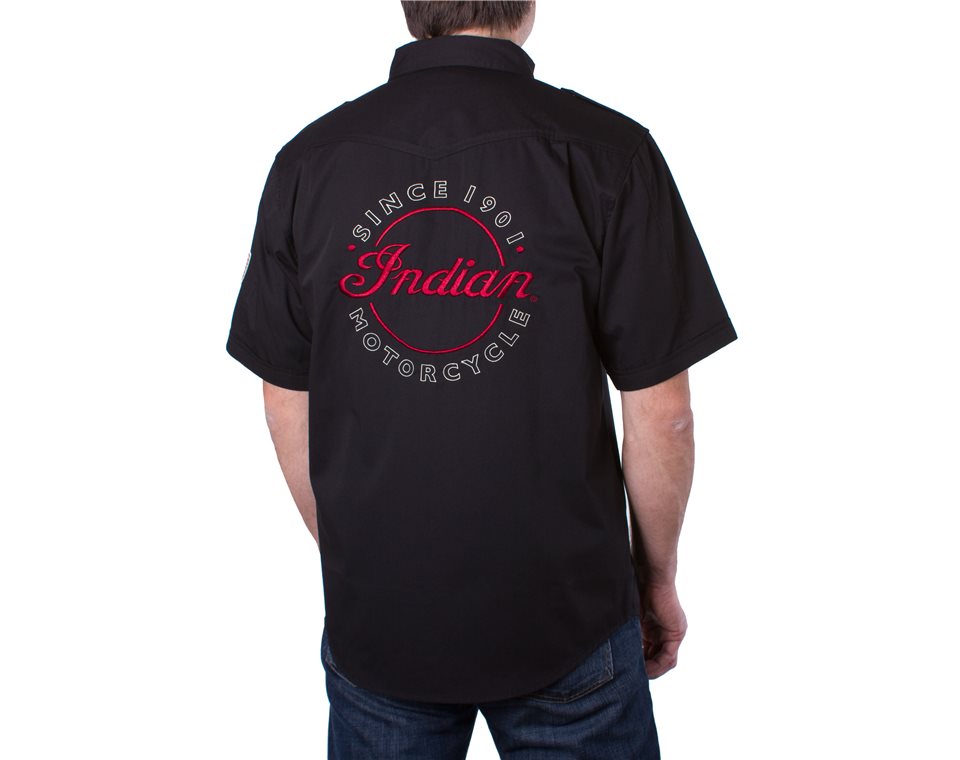 Men's Short-Sleeve Casual Shirt, Black | Indian Motorcycle SE