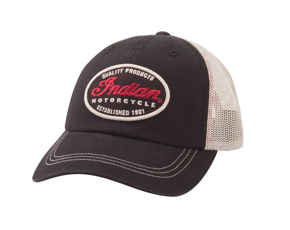 Quality Trucker Hat, Black/White | Indian Motorcycle