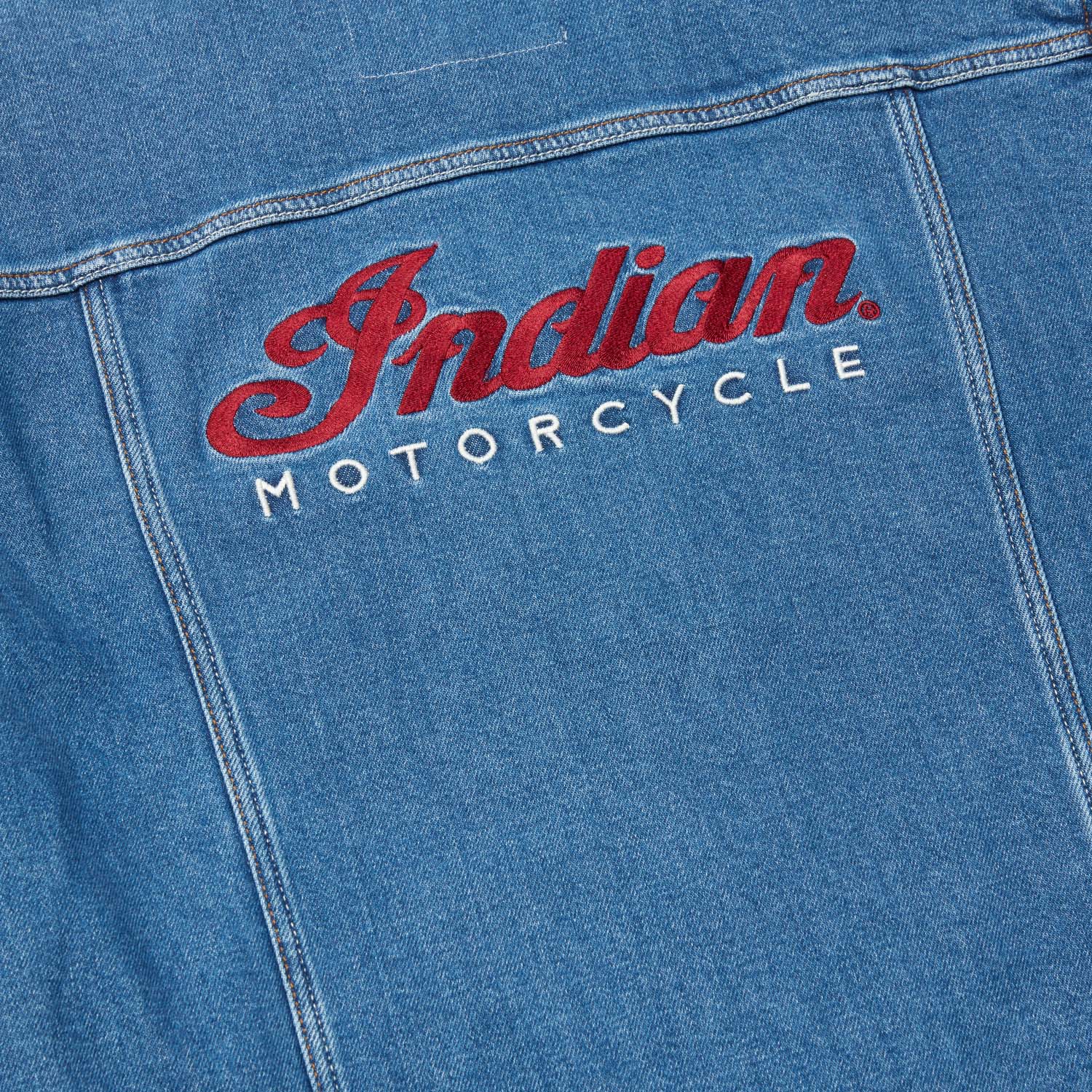 Indian Motorcycle Men's Denim Jacket Blue 2862844 | eBay