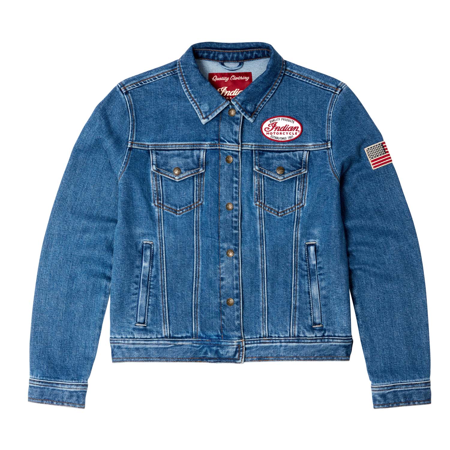 Indian Motorcycle Women's Denim Jacket Blue 2862845 | eBay