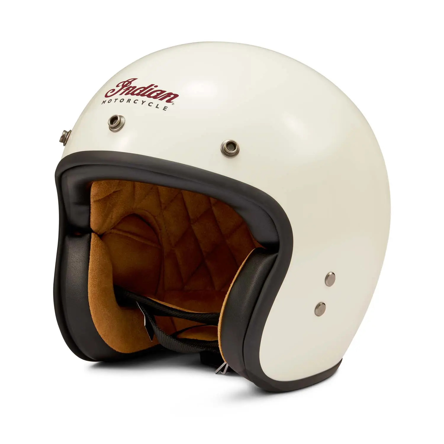 cream motorcycle helmet | Matte Cream, Black, Orange wicking faux suede interior RETRO HELMET TRIPLE CREAM