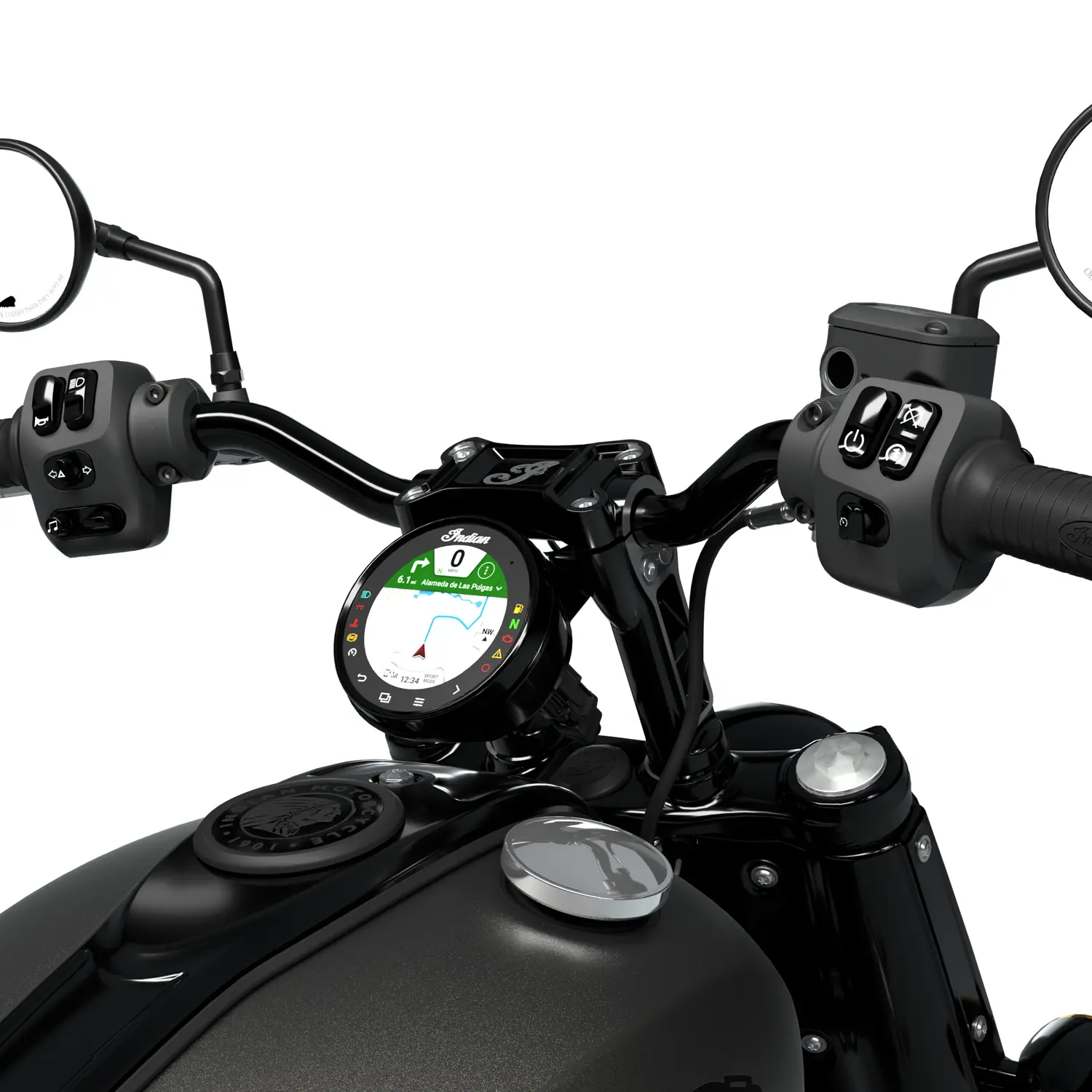 6” Moto Handlebar Risers, Black Indian Motorcycle EN-CA