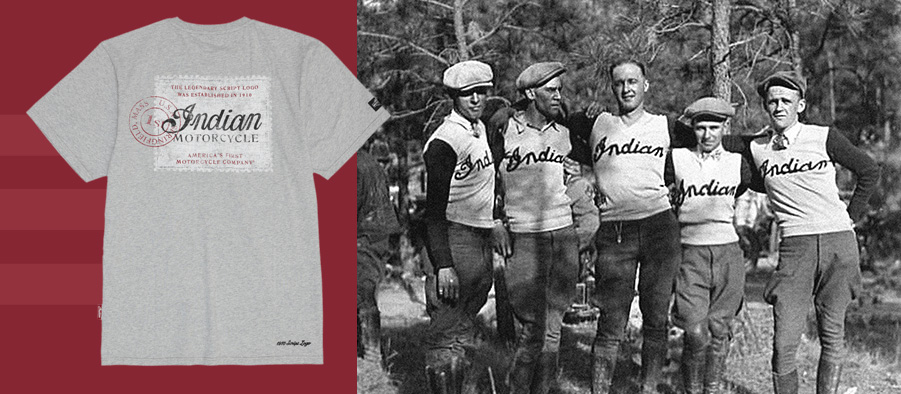 Men's 1910 Script T-Shirt, Gray | Indian Motorcycle