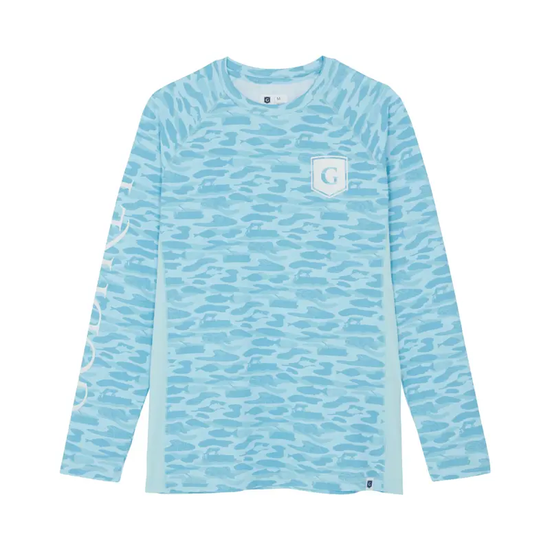 Women's Performance Long Sleeve, Blue Camo