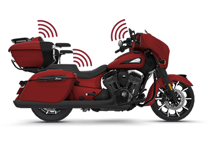 Imagen del sistema Powerband Audio Plus en una Indian Motorcycle