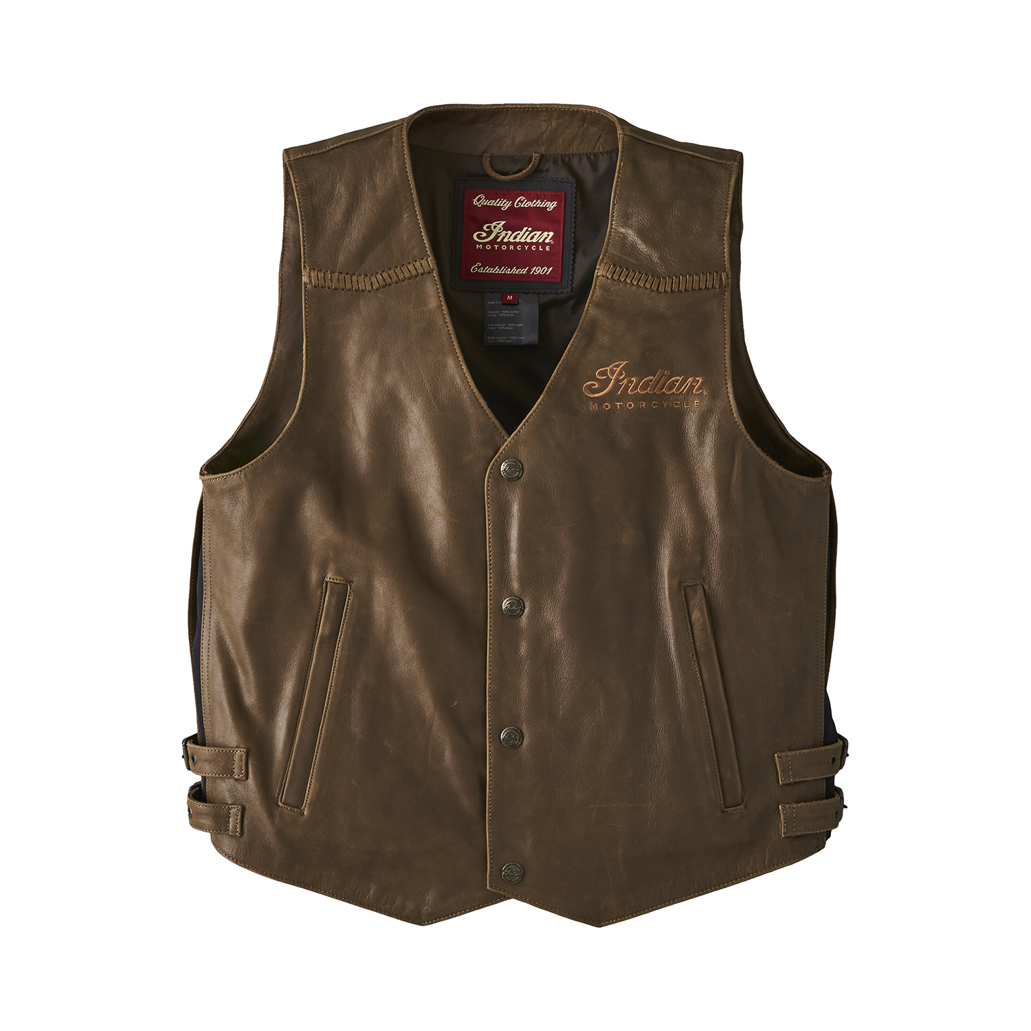 Men's Vintage Leather Vest, Brown | Indian Motorcycle
