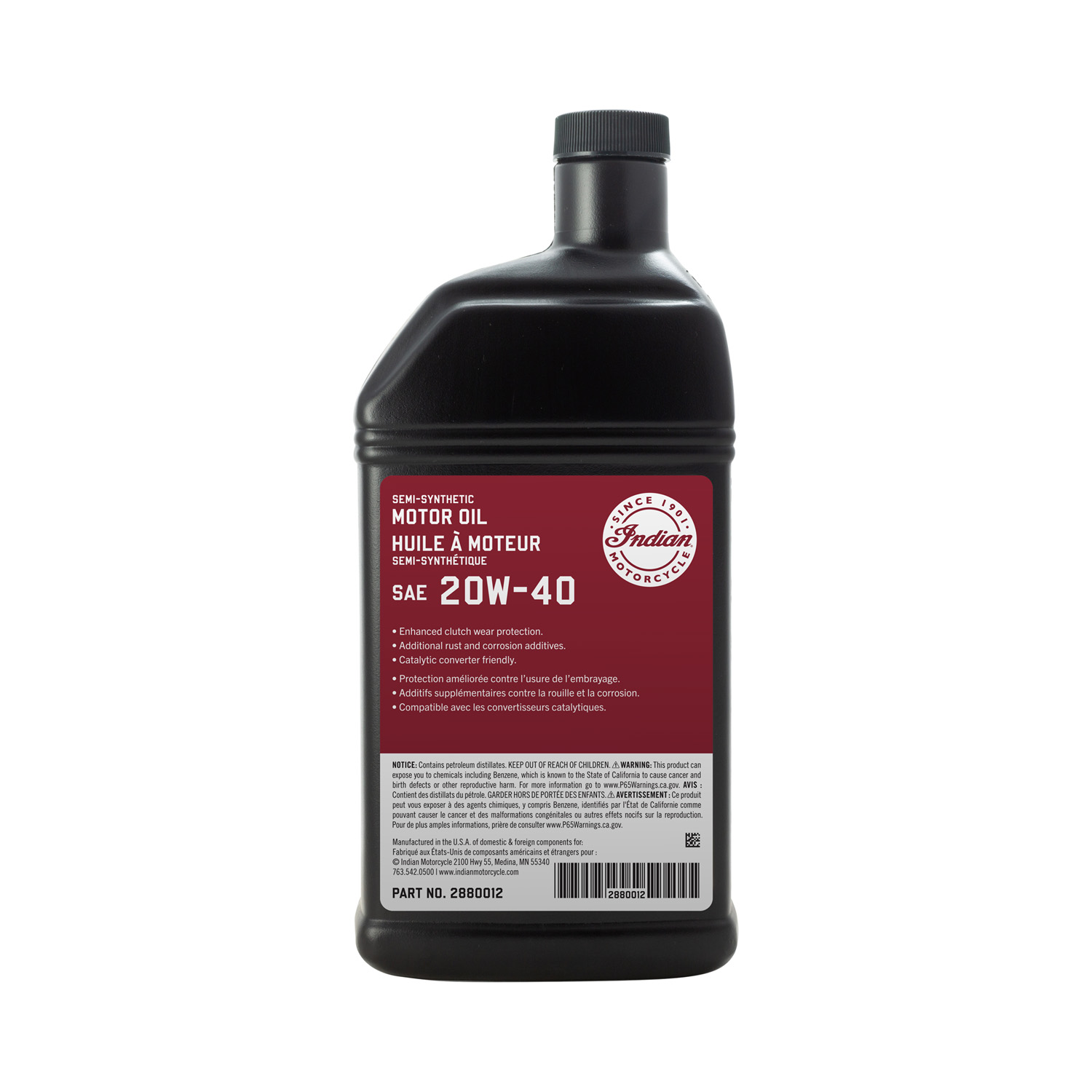 20W-40 Semi-Synthetic Motor Oil, For Use in Thunderstroke 111/116