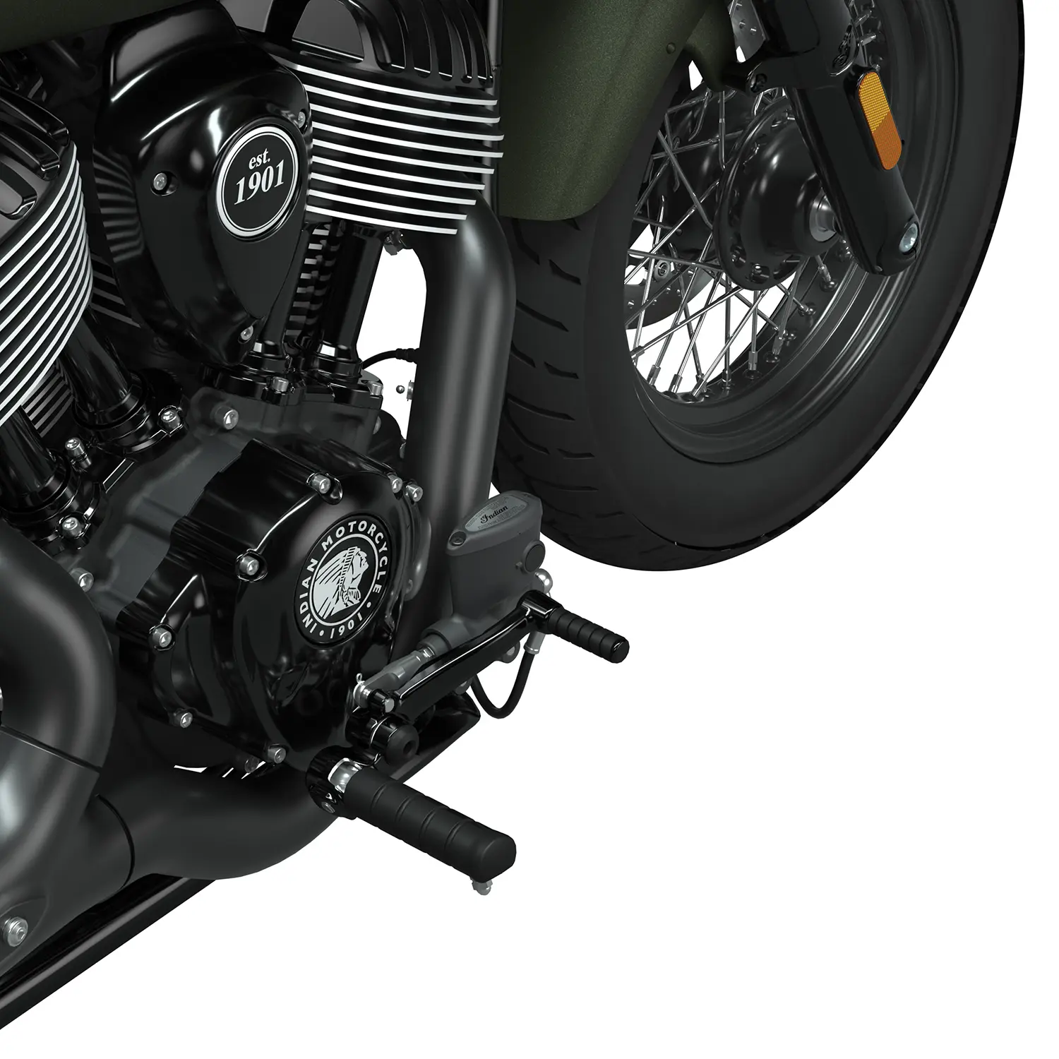 Mid Foot Controls with Pegs, Cruiser Black | Indian Motorcycle