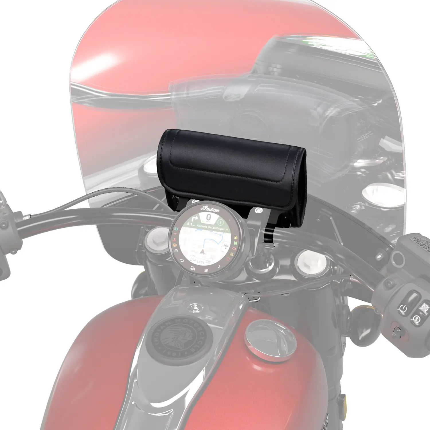 Chief Vinyl Fork Bag, Black Indian Motorcycle