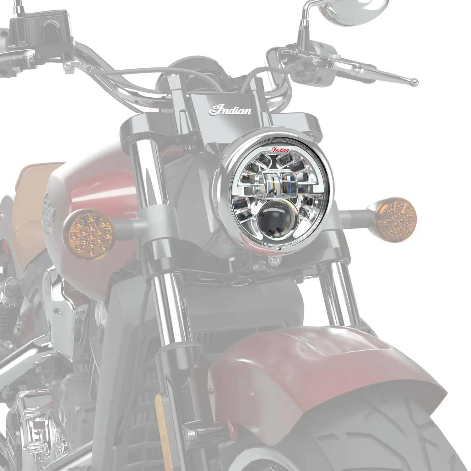 Pathfinder 5 ¾ in. Adaptive LED Headlight, Chrome | Indian Motorcycle