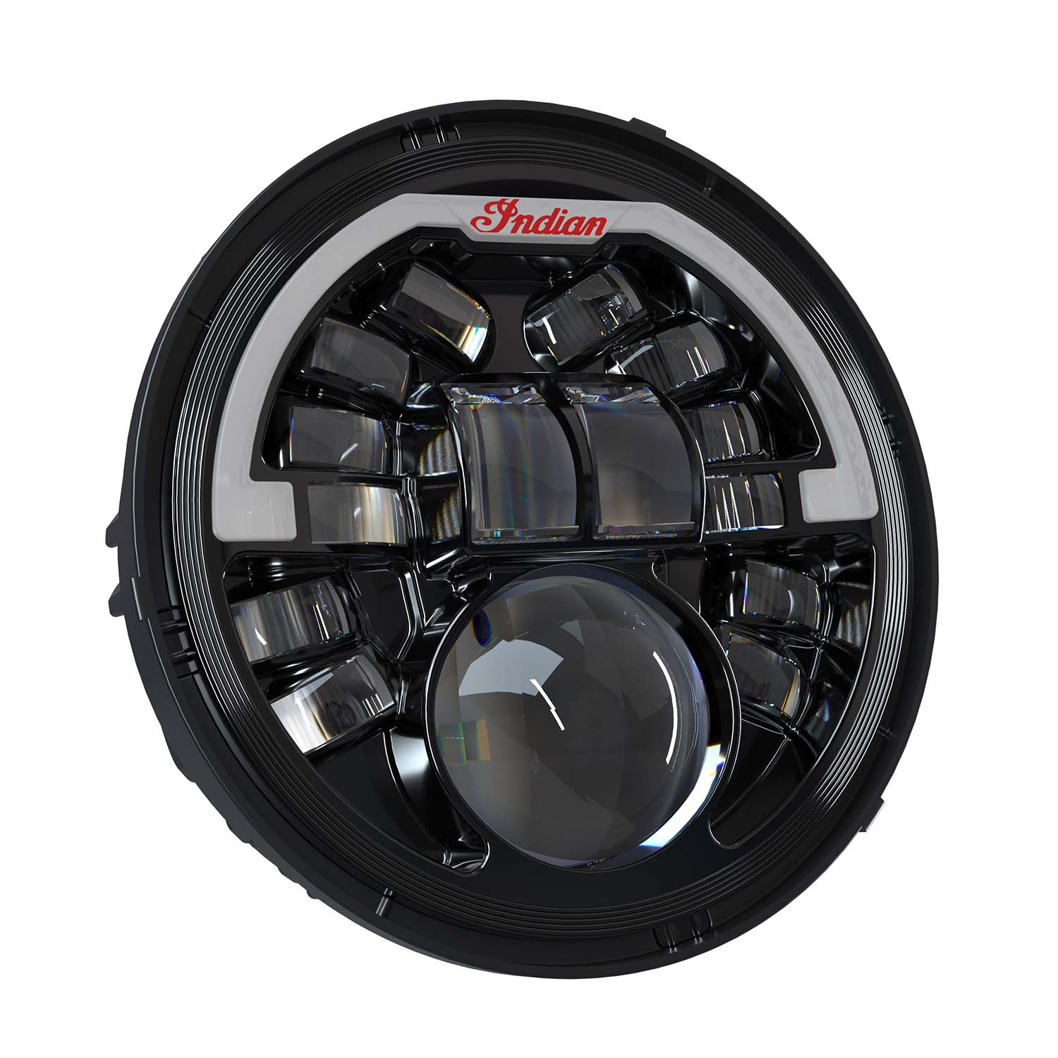 Pathfinder 5 3/4 in. Adaptive LED Headlight, Gloss Black | Indian