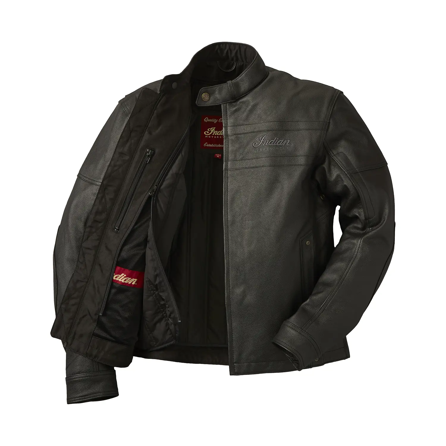 Men's Leather Beckman Riding Jacket with Removable Lining, Black | Indian Motorcycle Men's Leather Beckman Riding Jacket with Removable Lining, Black | Indian Motorcycle