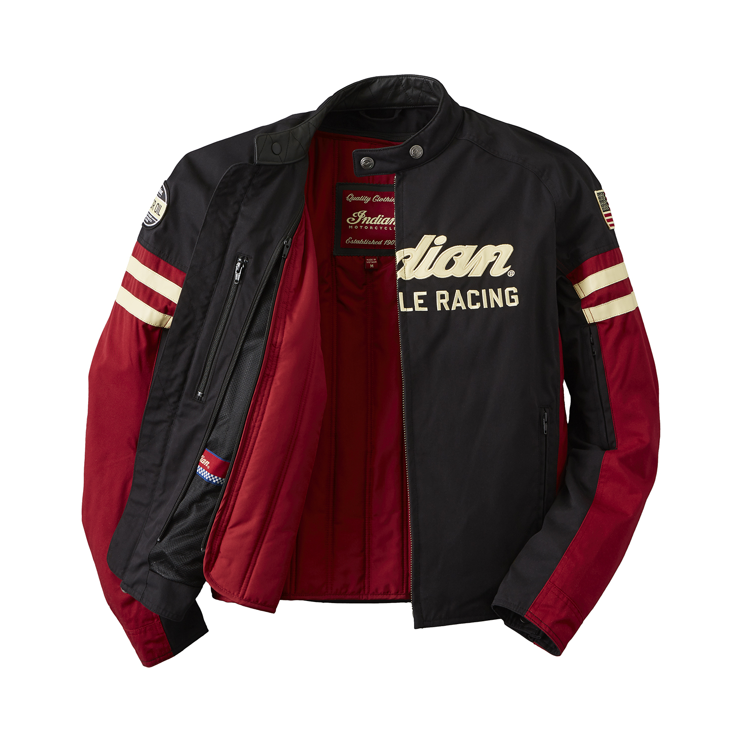Indian Motorcycle Men's Textile Flat Track Racing Riding Jacket with