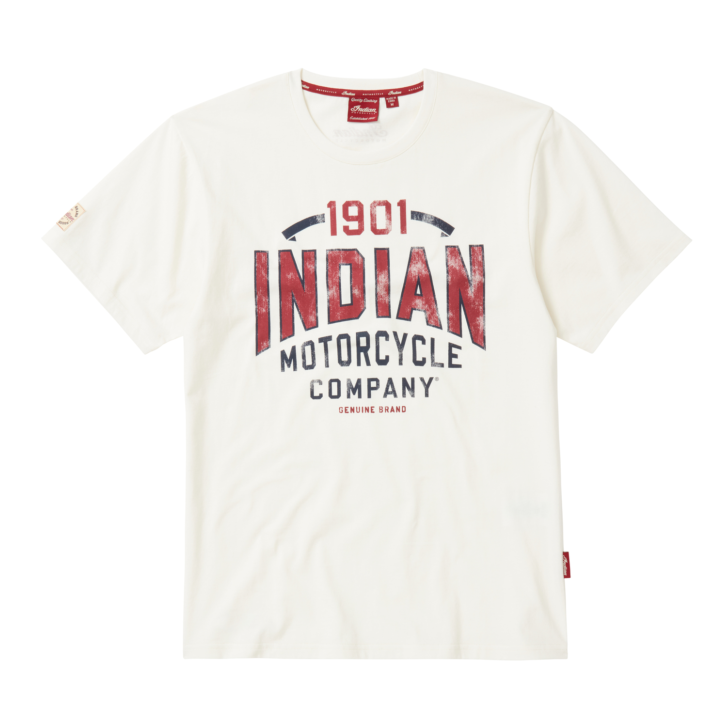 M L XL 2X Brand New Genuine Indian Motorcycles Black ECRU T-shirt