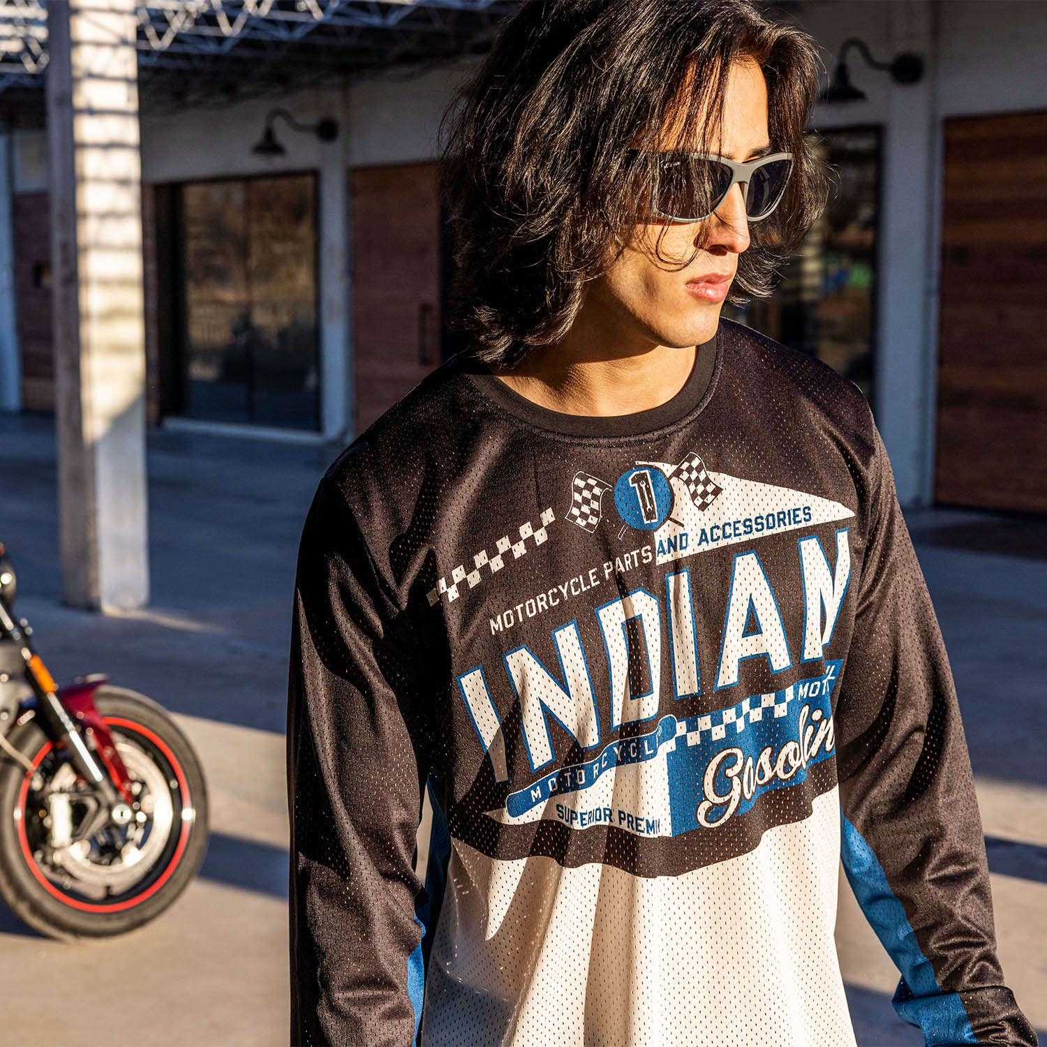 Men's No.1 Racing Jersey, Blue | Indian Motorcycle EN-CA