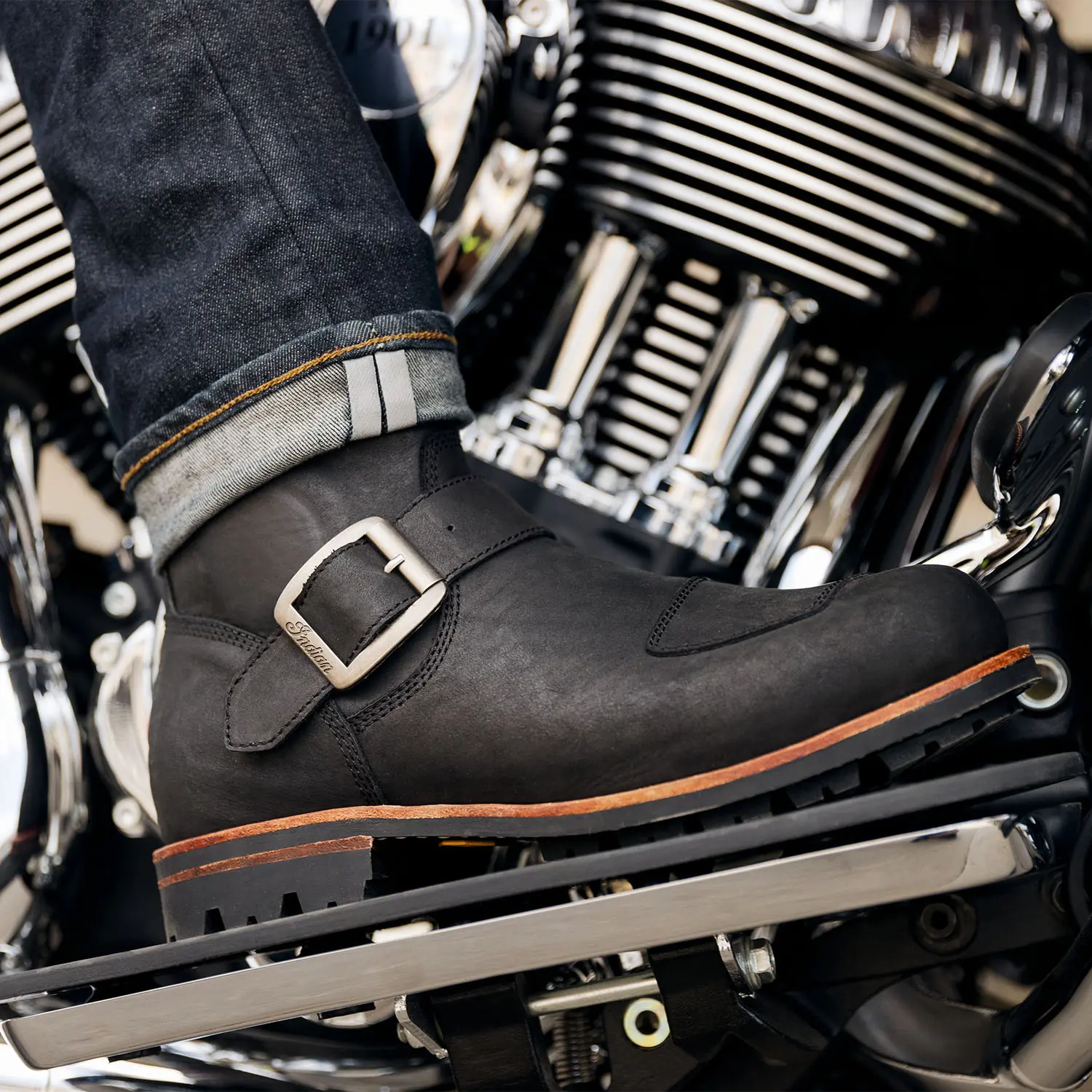 Men's Classic Engineer, Black Indian Motorcycle