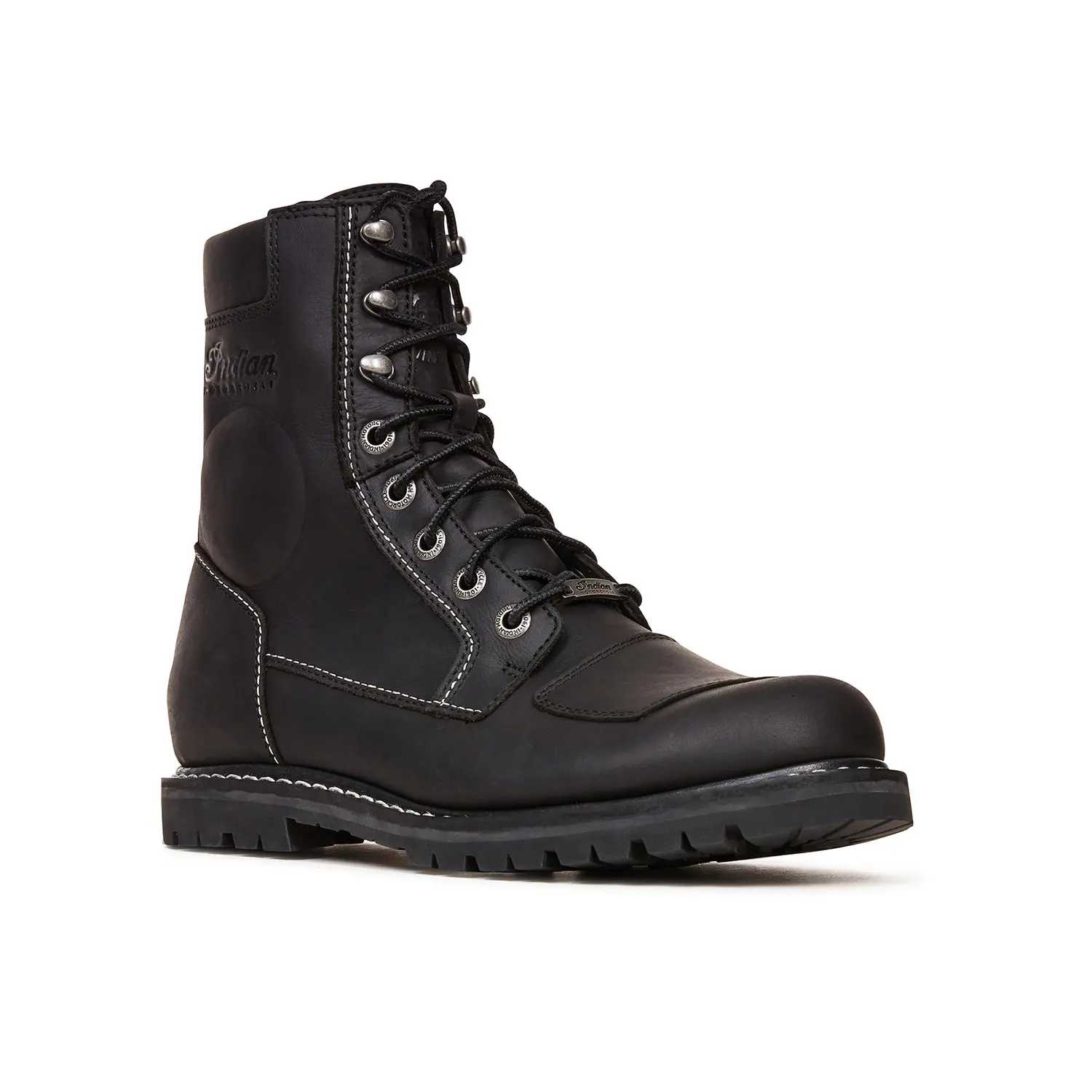 Women's Lace Up Boot, Black Indian Motorcycle - Main Image