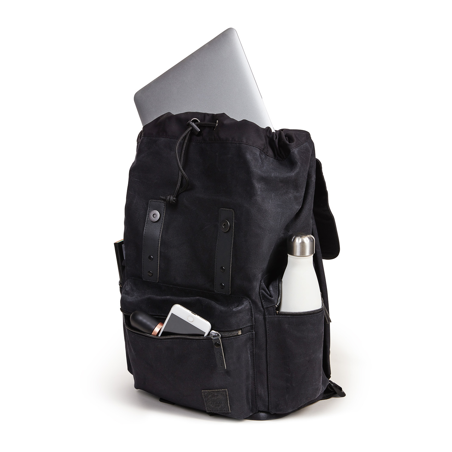 Waxed Canvas Backpack, Black | Indian Motorcycle